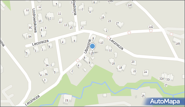Ustroń, Uboczna, 10, mapa Ustroń