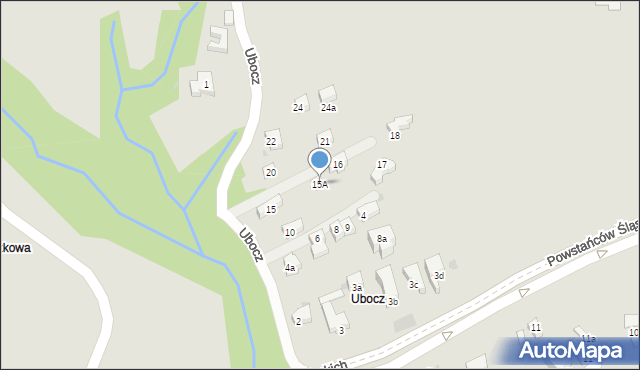 Zakopane, Ubocz, 15A, mapa Zakopanego