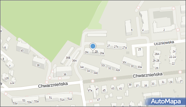 Gdynia, Uczniowska, 29b, mapa Gdyni