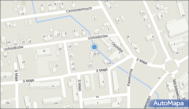 Lubliniec, Uchodźców, 13, mapa Lubliniec