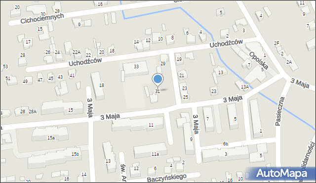 Lubliniec, Uchodźców, 31, mapa Lubliniec