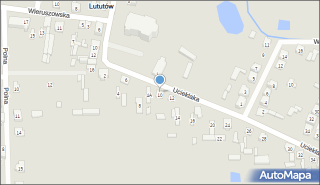 Lututów, Ucieklaka Kazimierza, ks., 10/1, mapa Lututów