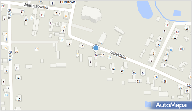 Lututów, Ucieklaka Kazimierza, ks., 4A, mapa Lututów