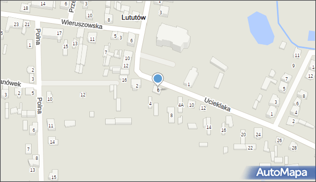 Lututów, Ucieklaka Kazimierza, ks., 6, mapa Lututów