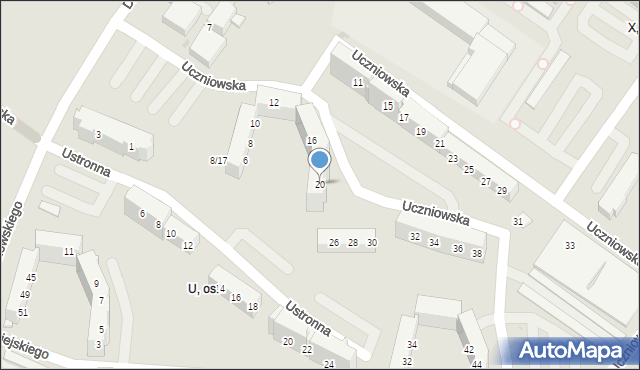 Tychy, Uczniowska, 20, mapa Tychów