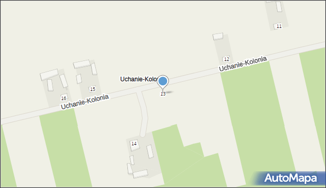 Uchanie-Kolonia, Uchanie-Kolonia, 13, mapa Uchanie-Kolonia