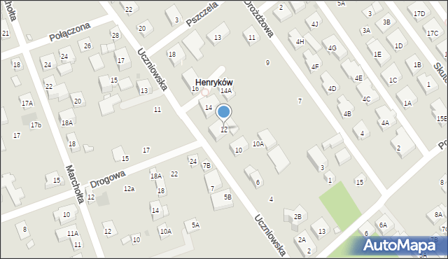 Warszawa, Uczniowska, 12, mapa Warszawy