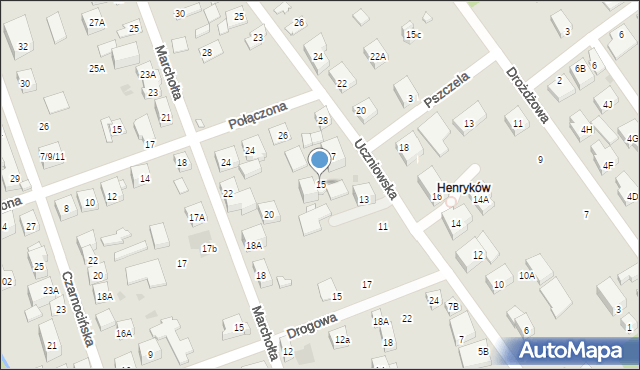 Warszawa, Uczniowska, 15, mapa Warszawy