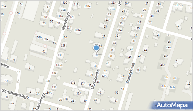 Wrocław, Uczniowska, 31, mapa Wrocławia