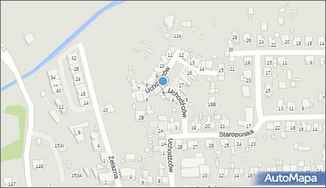 Zabrze, Uchodźców, 5, mapa Zabrza