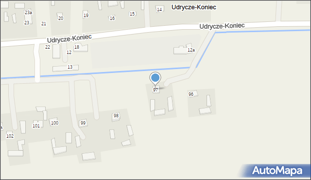 Udrycze-Koniec, Udrycze-Koniec, 97, mapa Udrycze-Koniec