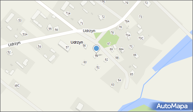 Udrzyn, Udrzyn, 59, mapa Udrzyn