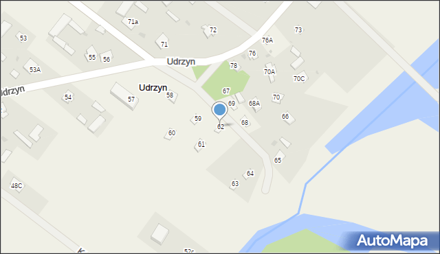 Udrzyn, Udrzyn, 62, mapa Udrzyn