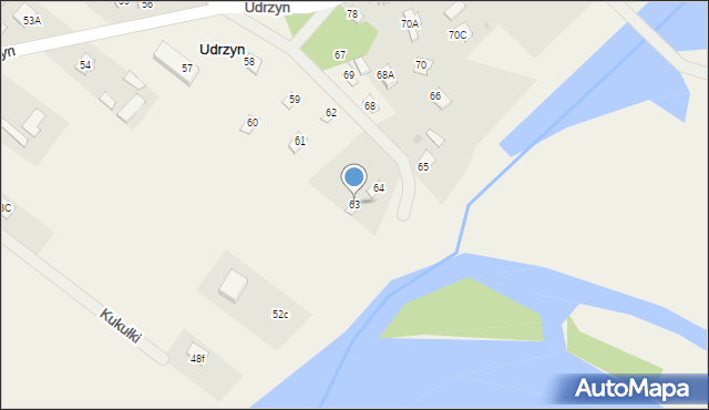 Udrzyn, Udrzyn, 63, mapa Udrzyn