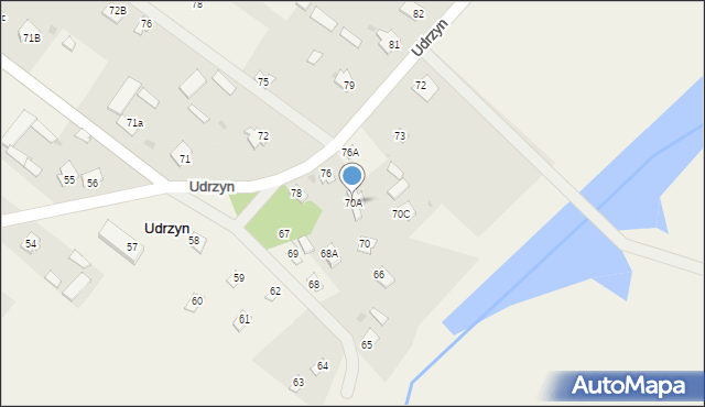 Udrzyn, Udrzyn, 70A, mapa Udrzyn