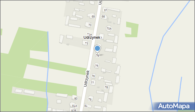 Udrzynek, Udrzynek, 74, mapa Udrzynek