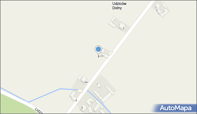 Udziców, Udziców, 6, mapa Udziców