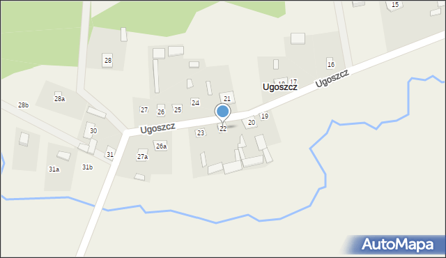 Ugoszcz, Ugoszcz, 22, mapa Ugoszcz