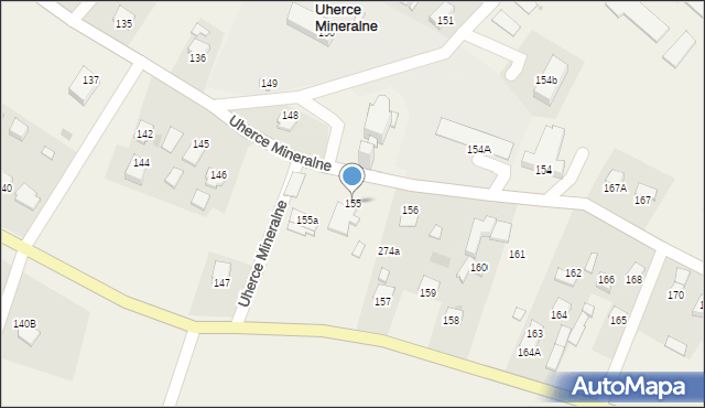 Uherce Mineralne, Uherce Mineralne, 155, mapa Uherce Mineralne