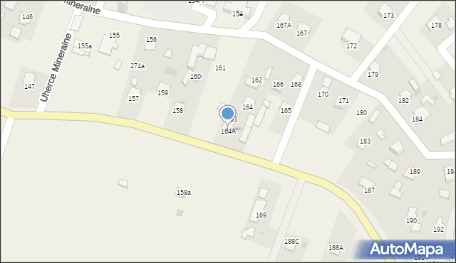 Uherce Mineralne, Uherce Mineralne, 164A, mapa Uherce Mineralne