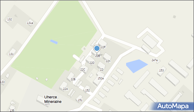 Uherce Mineralne, Uherce Mineralne, 22E, mapa Uherce Mineralne
