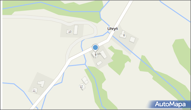 Uhryń, Uhryń, 9, mapa Uhryń