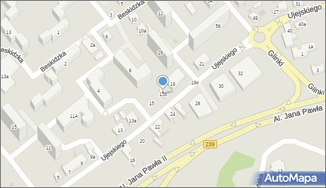 Bydgoszcz, Ujejskiego Kornela, 15b, mapa Bydgoszczy