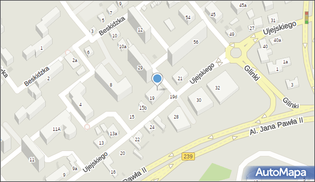 Bydgoszcz, Ujejskiego Kornela, 19c, mapa Bydgoszczy