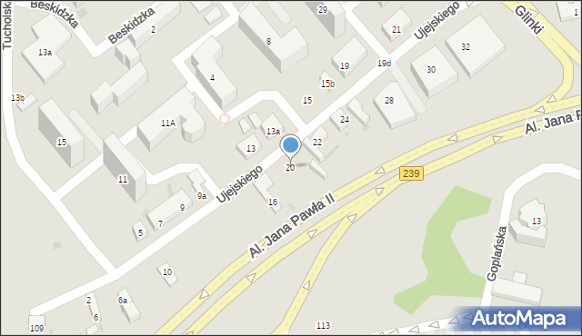 Bydgoszcz, Ujejskiego Kornela, 20, mapa Bydgoszczy