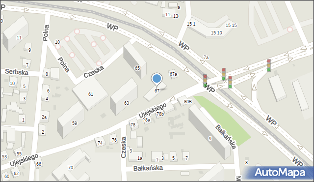 Bydgoszcz, Ujejskiego Kornela, 67, mapa Bydgoszczy