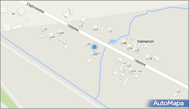 Dąbrowa Górnicza, Ujejska, 128b, mapa Dąbrowa Górnicza