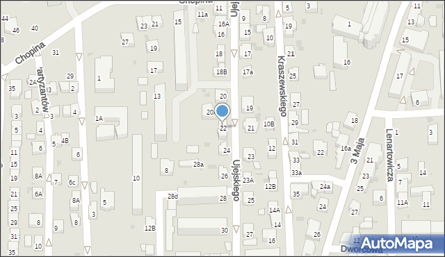 Jasło, Ujejskiego Kornela, 22, mapa Jasła