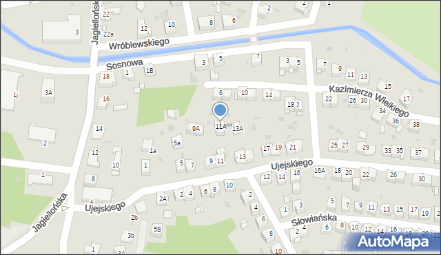 Jaworzno, Ujejskiego Kornela, 11A, mapa Jaworzno