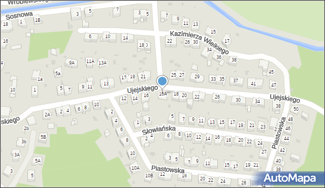 Jaworzno, Ujejskiego Kornela, 16A, mapa Jaworzno