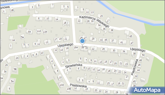 Jaworzno, Ujejskiego Kornela, 18, mapa Jaworzno