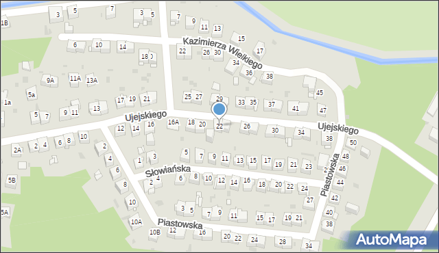 Jaworzno, Ujejskiego Kornela, 22, mapa Jaworzno