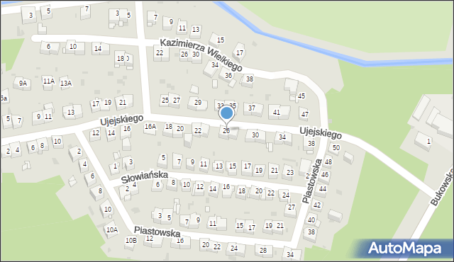 Jaworzno, Ujejskiego Kornela, 26, mapa Jaworzno