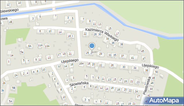 Jaworzno, Ujejskiego Kornela, 27, mapa Jaworzno