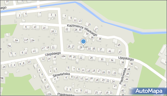 Jaworzno, Ujejskiego Kornela, 31, mapa Jaworzno