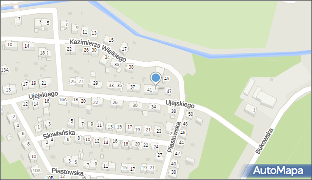 Jaworzno, Ujejskiego Kornela, 43, mapa Jaworzno