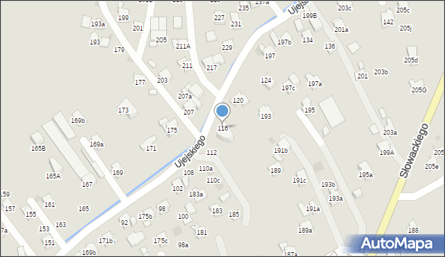 Myślenice, Ujejskiego Kornela, 116, mapa Myślenice