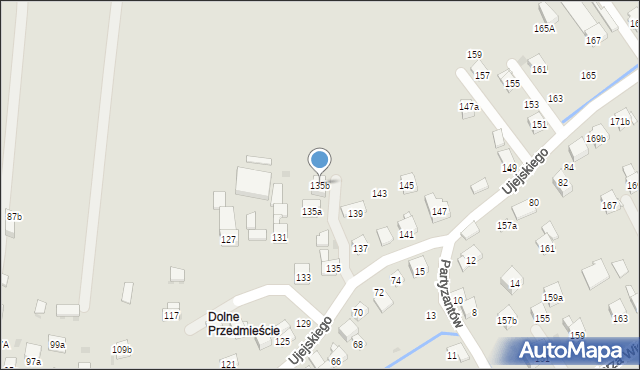 Myślenice, Ujejskiego Kornela, 135b, mapa Myślenice