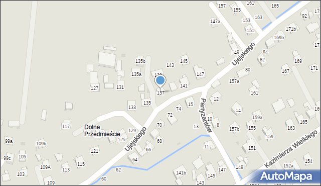 Myślenice, Ujejskiego Kornela, 137, mapa Myślenice