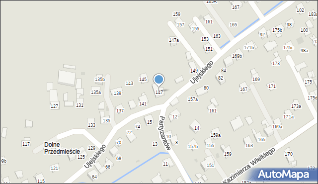Myślenice, Ujejskiego Kornela, 147, mapa Myślenice