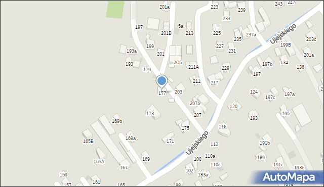 Myślenice, Ujejskiego Kornela, 177, mapa Myślenice