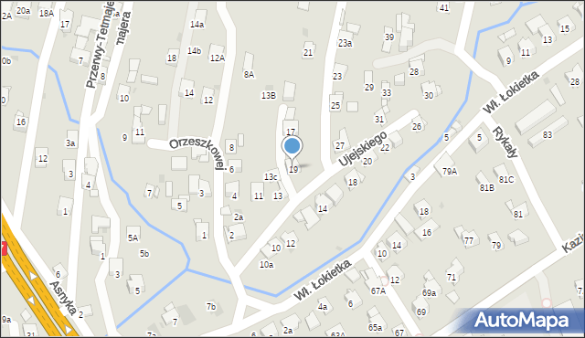 Myślenice, Ujejskiego Kornela, 19, mapa Myślenice