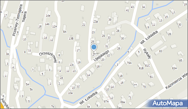 Myślenice, Ujejskiego Kornela, 27, mapa Myślenice