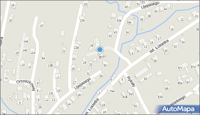 Myślenice, Ujejskiego Kornela, 28, mapa Myślenice