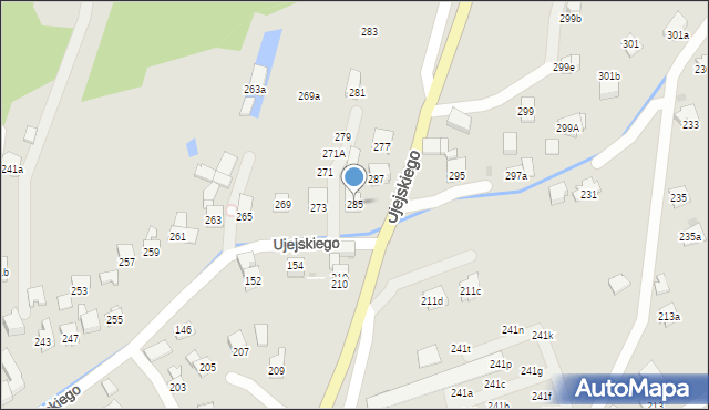 Myślenice, Ujejskiego Kornela, 285, mapa Myślenice