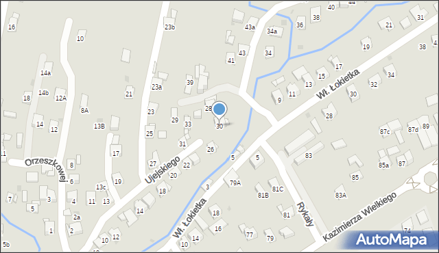 Myślenice, Ujejskiego Kornela, 30, mapa Myślenice